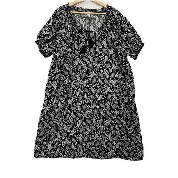 Old Navy Dress Womens XXL Black White Tigers Printed Lined Vacation Resort - Picture 1 of 14
